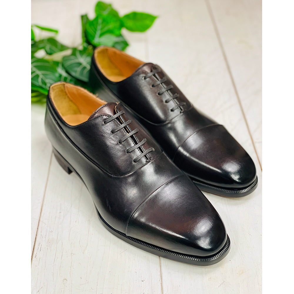 Tummanruskea nahkakenkä⎪  Cap Toe Oxford  ⎪ Cerruti Sergio