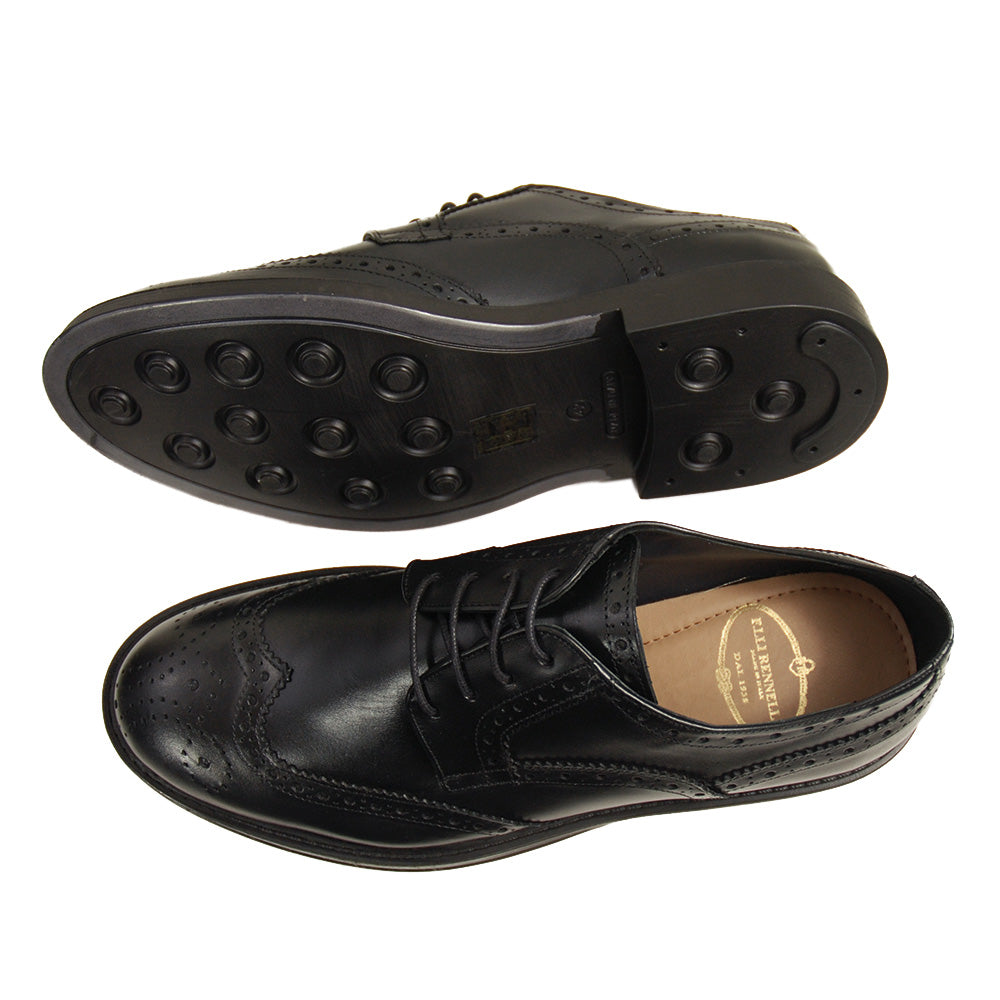 Svart lädersko⎪ Brogue Derby⎪ Rennella