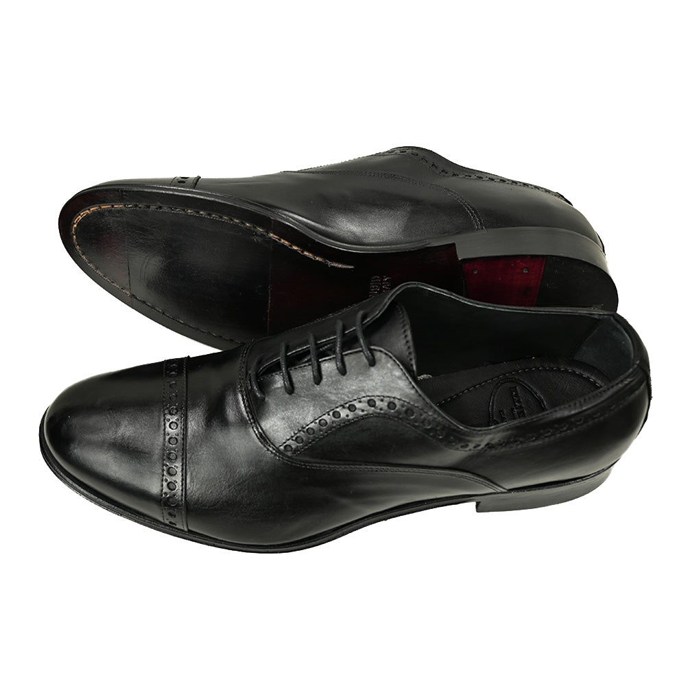 Musta nahkakenkä⎪ Cap Toe  Brogue Oxford ⎪ Rennella