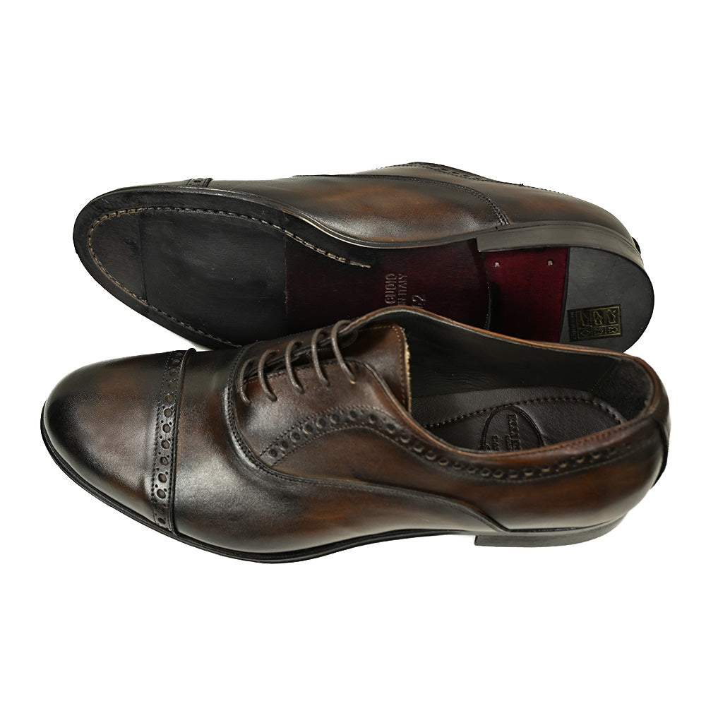 Tummanruskea nahkakenkä⎪ Cap Toe  Brogue Oxford ⎪ Rennella