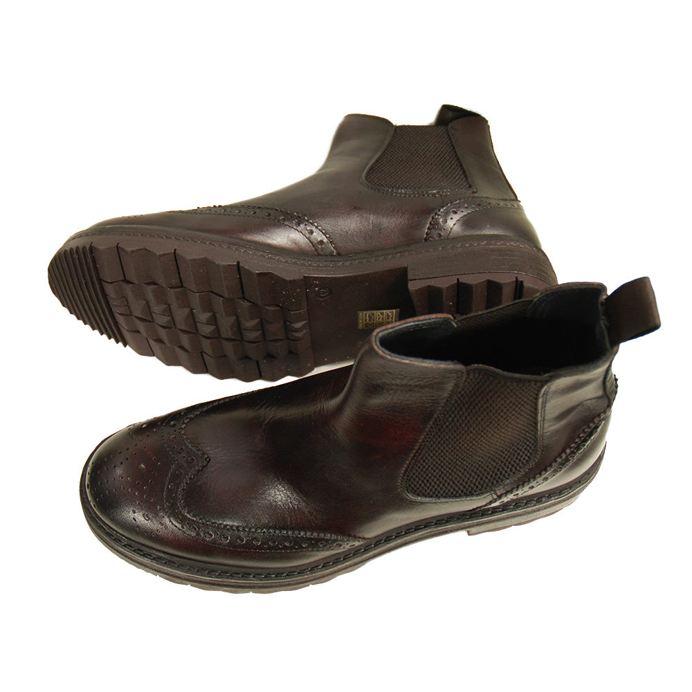 Mörkbrun känga⎪ Brogue Chelsea Boot ⎪ Rennella