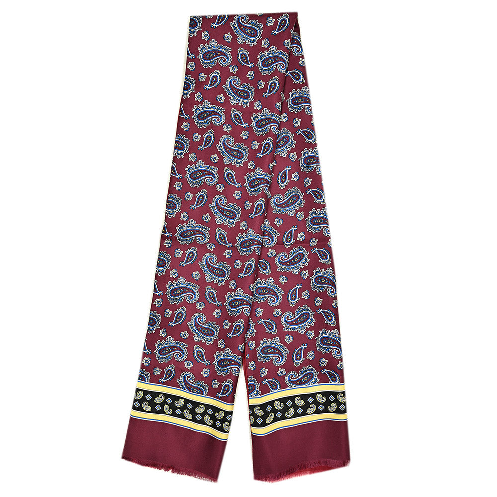 Viininpunainen paisley silkkihuivi villavuorilla ⎪ Giorgio Redaelli