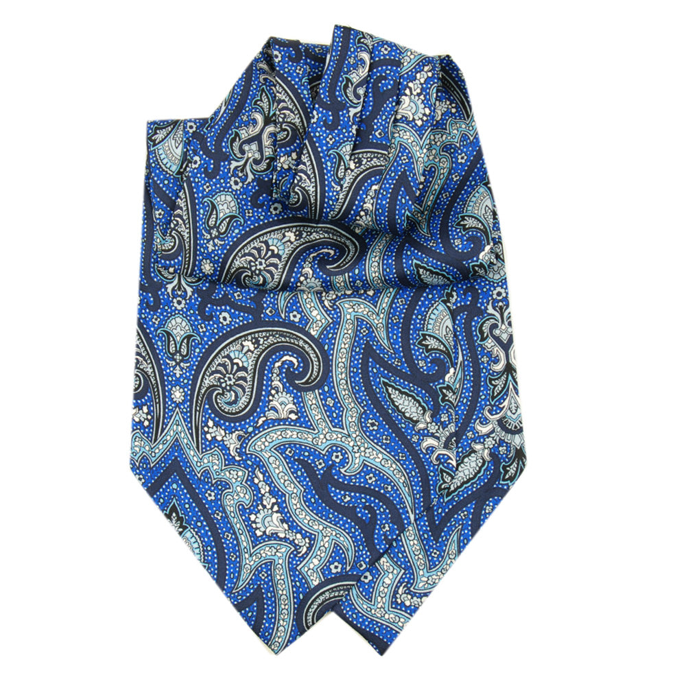 Tummansininen paisley kuvio ascot-huivi ⎪Giorgio Redaelli
