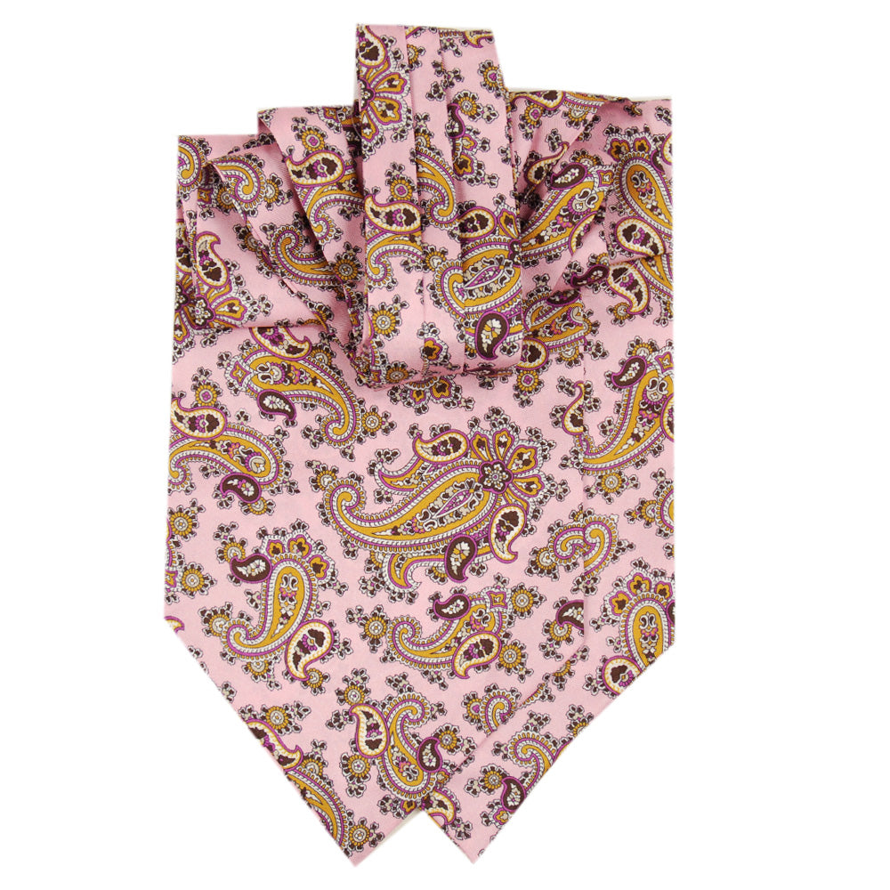 Vaaleanpunainen paisley kuvio ascot-huivi ⎪ Giorgio Redaelli
