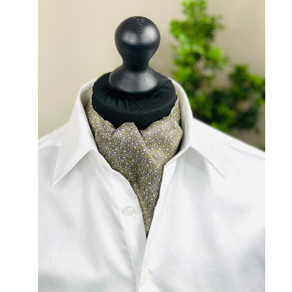 Beige / Vihreä ascot-huivi ⎪ Giorgio Redaelli