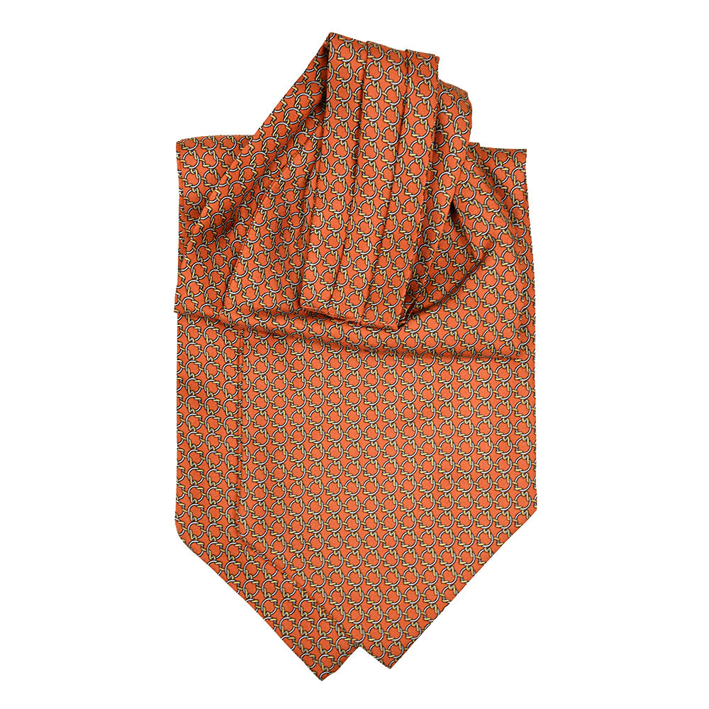 Orange patterned ascot scarf | Giorgio Redaelli