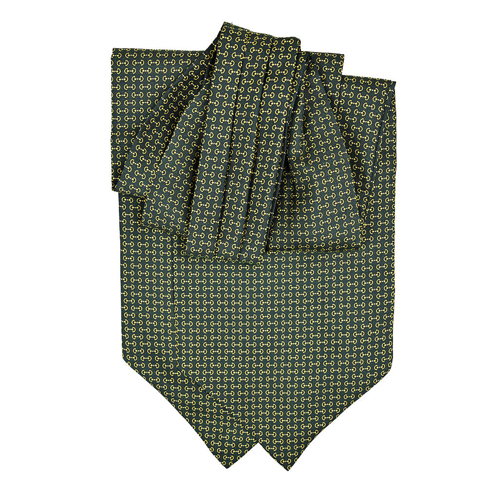 Dark Green Patterned Ascot Scarf | Giorgio Redaelli