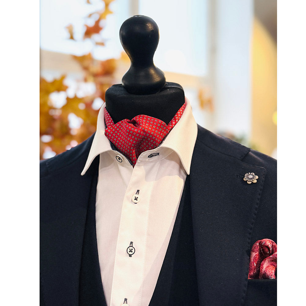 Punainen kuviollinen ascot-huivi ⎪ Giorgio Redaelli