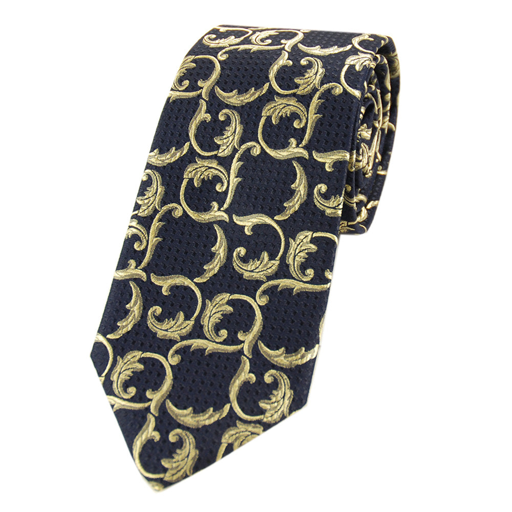 Tummansininen solmio kultaisella kuviolla ⎪ Giorgio Redaelli