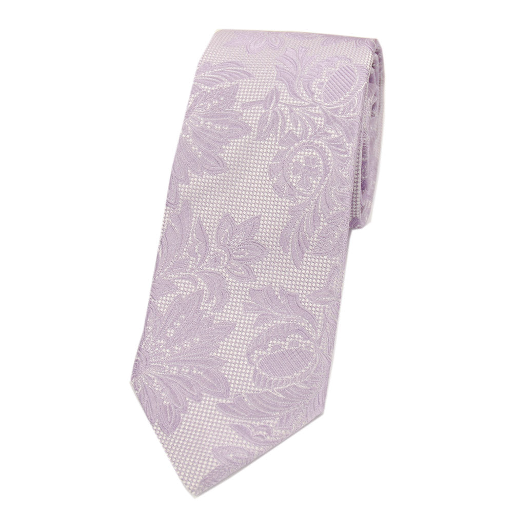 Light purple silk tie with embossed pattern⎪ Giorgio Redaelli