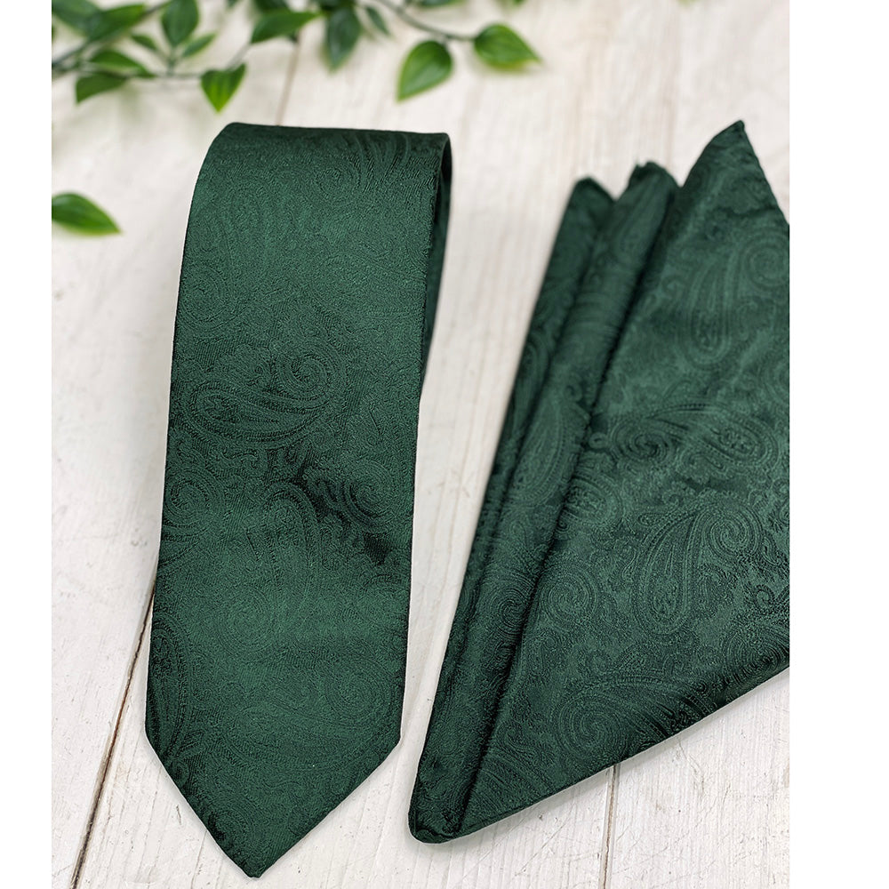 Dark Green Paisley Silk Tie⎪ Giorgio Redaelli