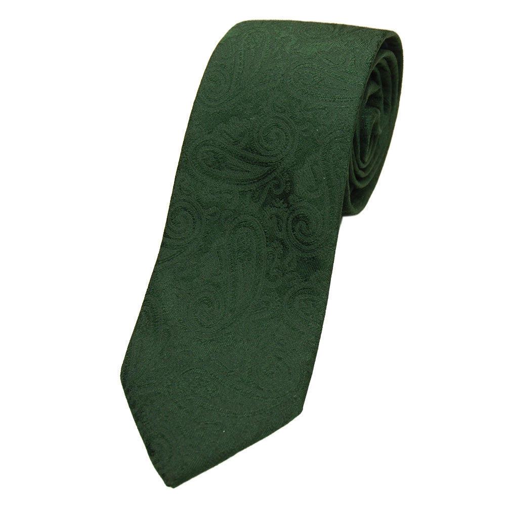 Dark Green Paisley Silk Tie⎪ Giorgio Redaelli