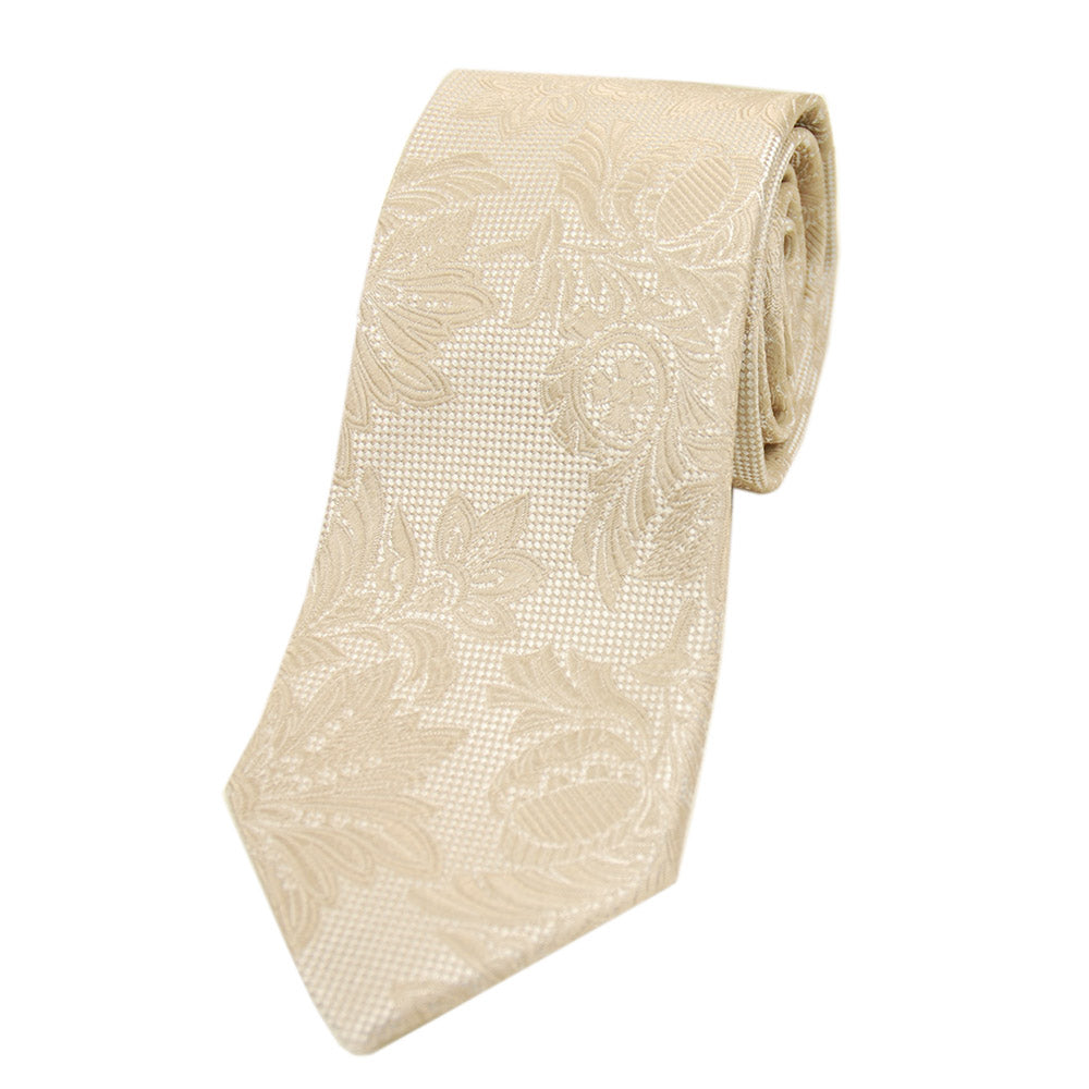 Champagnerfarbene Paisley-Seidenkrawatte⎪Giorgio Redaelli