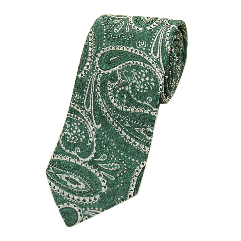 Grünfarbene Paisley-Seidenkrawatte⎪Giorgio Redaelli