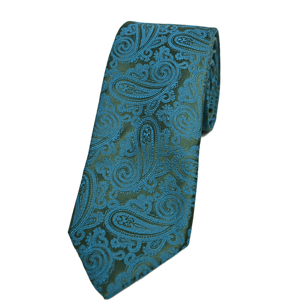 Petrol Blue Formal Patterned Silk Tie | Giorgio Redaelli