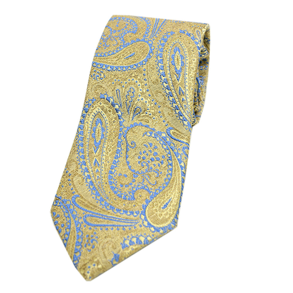 Gold patterned silk tie | Giorgio Redaelli