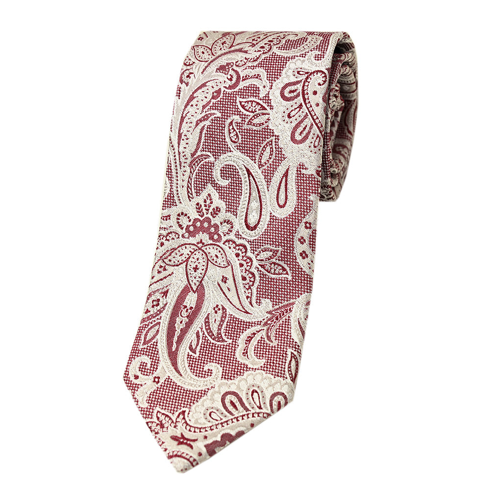 Punainen / hopea paisley solmio⎪ Giorgio Redaelli