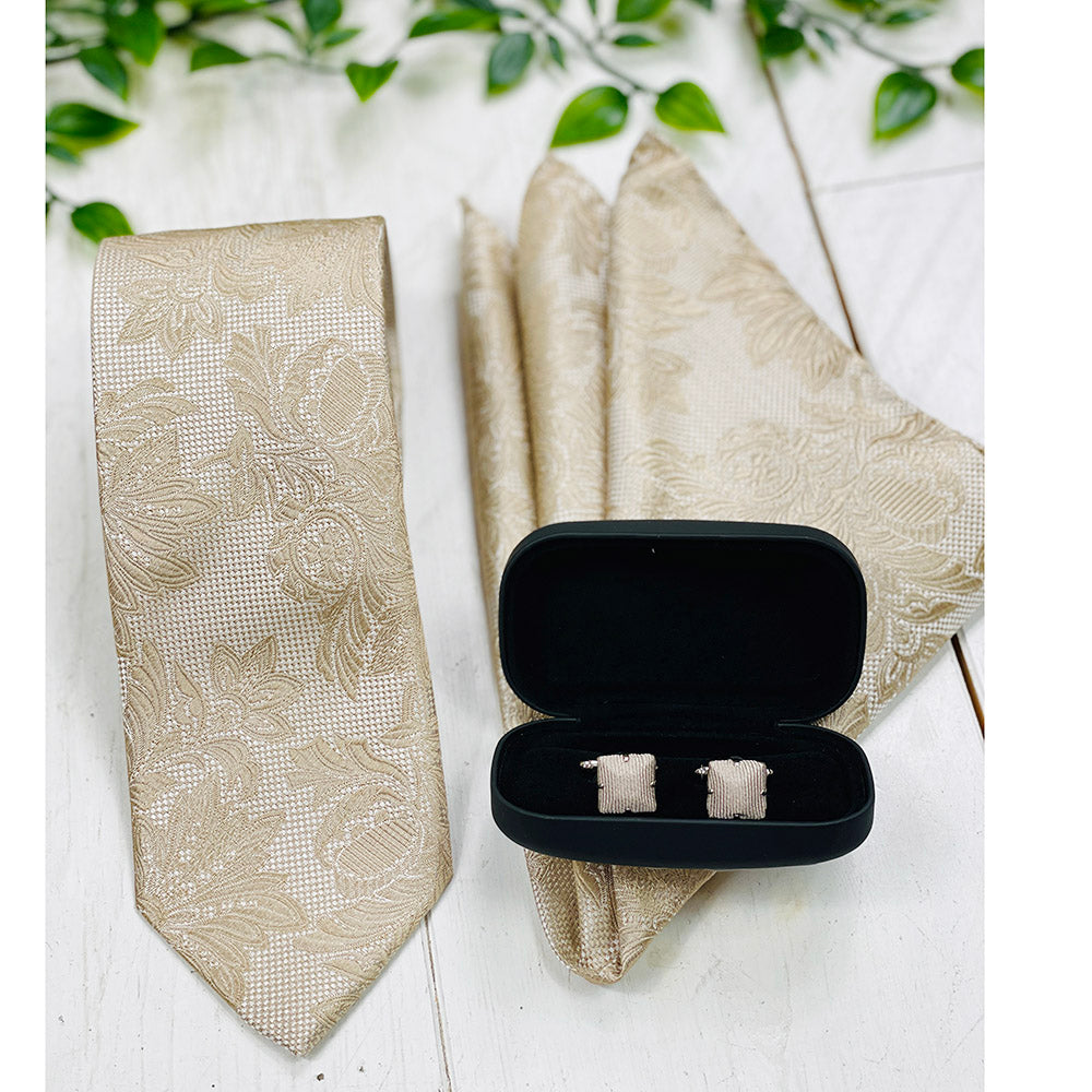 Shampanjan värinen paisley taskuliina ⎪ Giorgio Redaelli