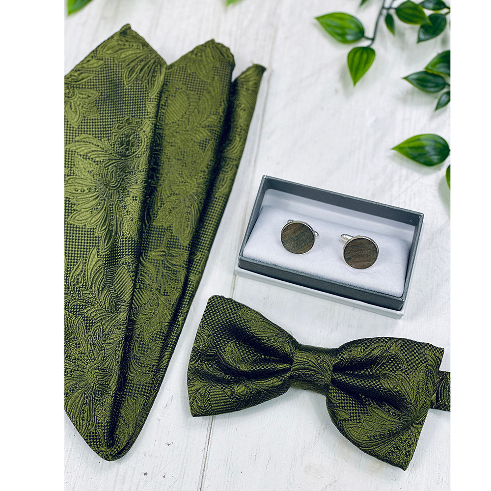 Sammaleenvihreä kuviollinen taskuliina ⎪ Giorgio Redaelli