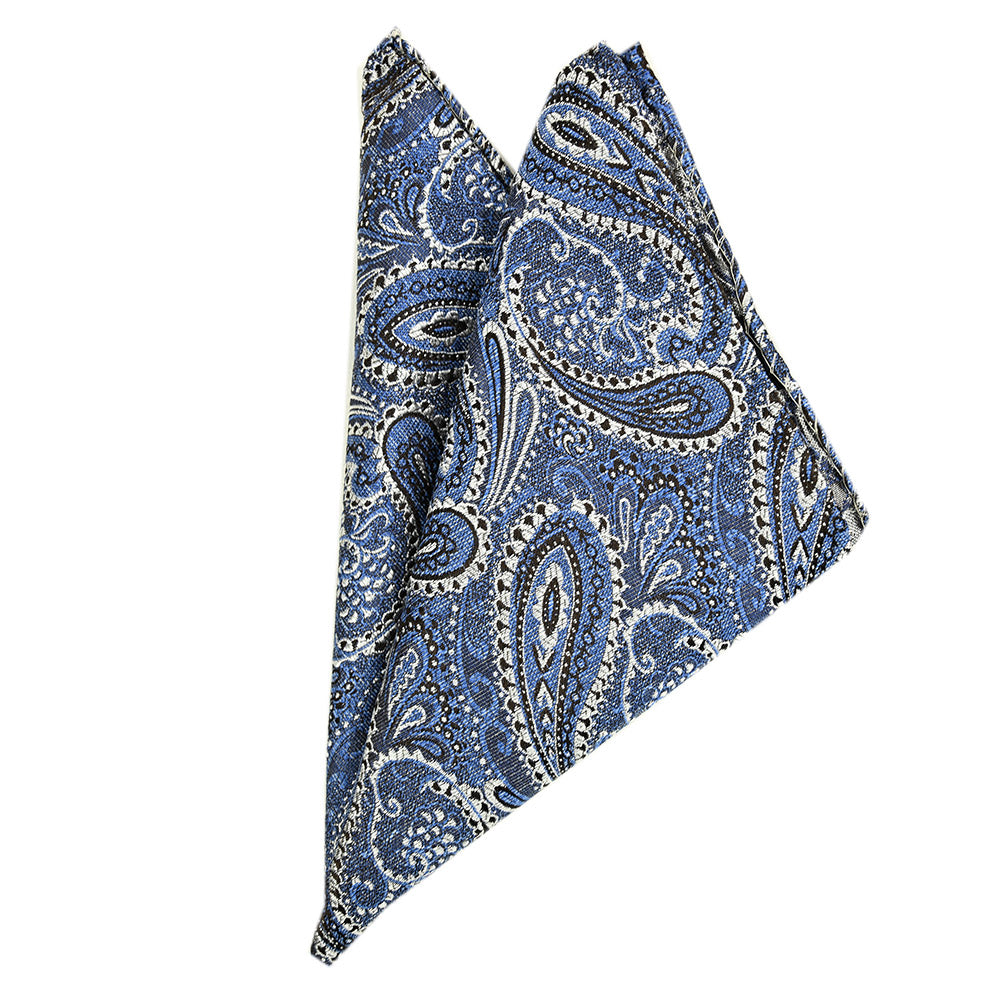 Blue patterned pocket square | Giorgio Redaelli