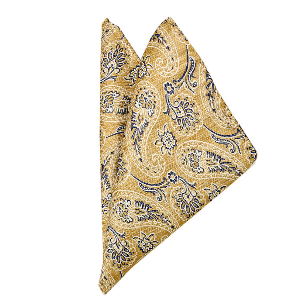 Kullankeltainen paisley taskuliina⎪ Giorgio Redaelli