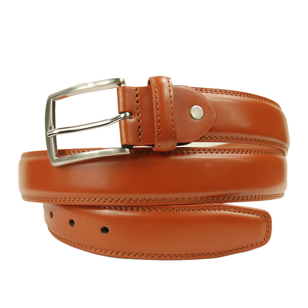 Cognac brown leather belt⎪ Hologram