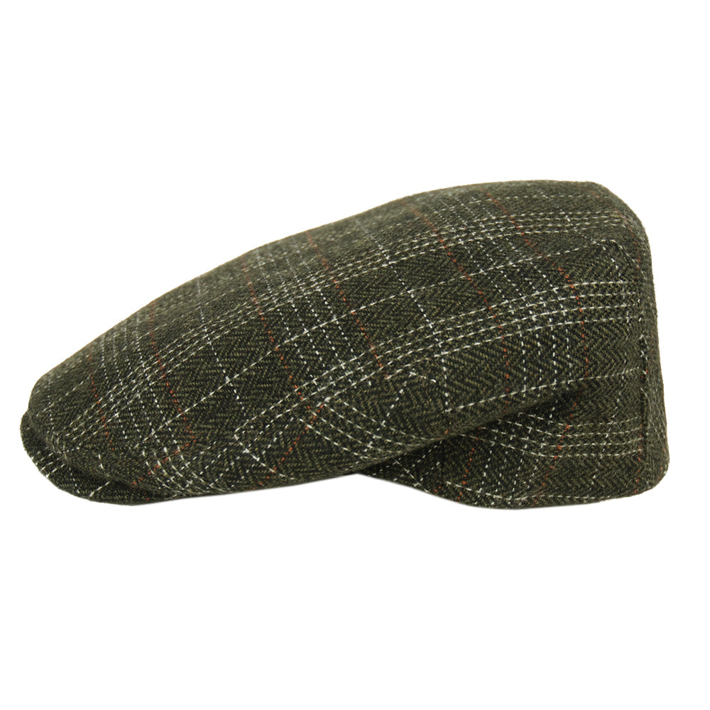 Tummanvihreä ruudullinen flat cap ⎪Piemonte Wool⎪  Hologramme