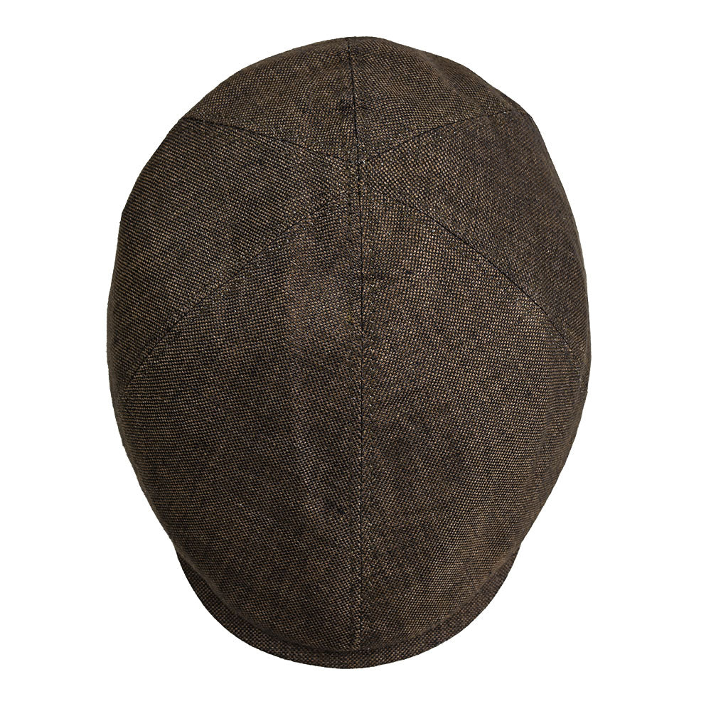 Tummanruskea pellava flat cap ⎪ Gatsby ⎪  Hologramme
