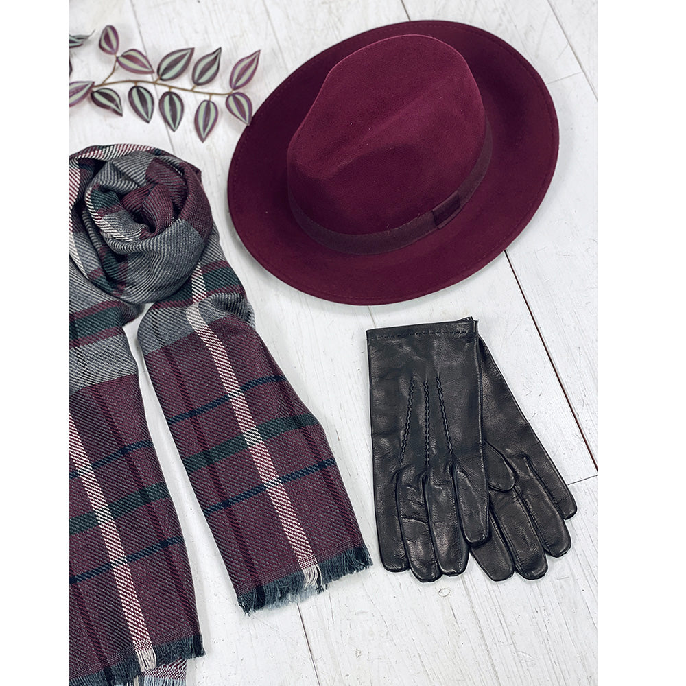 Burgundy fedora hattu ⎪ Waterproof & Crushable ⎪ Hologramme
