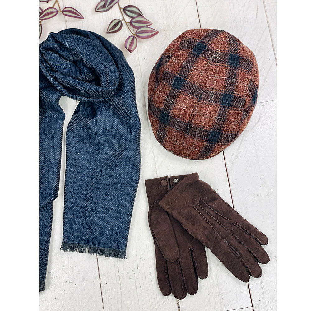 Ruosteenoranssi ruudullinen flat cap ⎪Paris Wool⎪  Hologramme