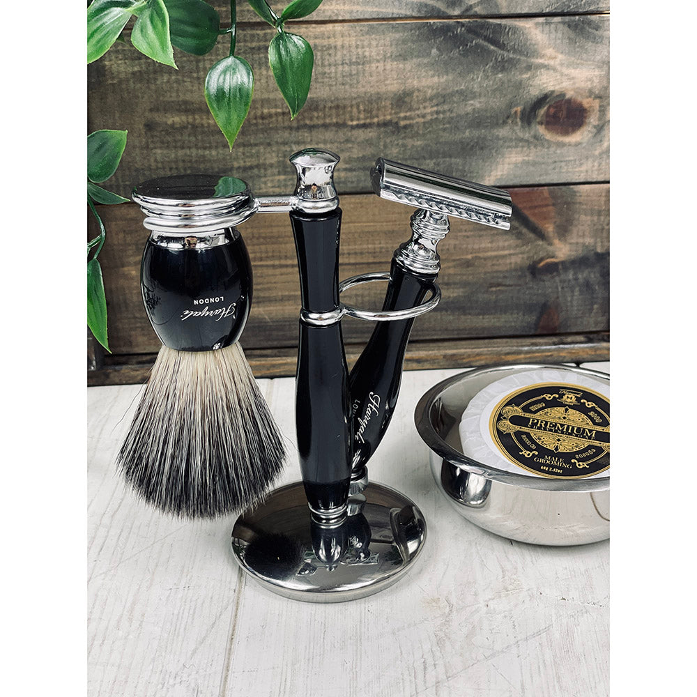 Musta Parranajosetti ⎪  Safety Razor  -  Super Badger ⎪  Haryali London