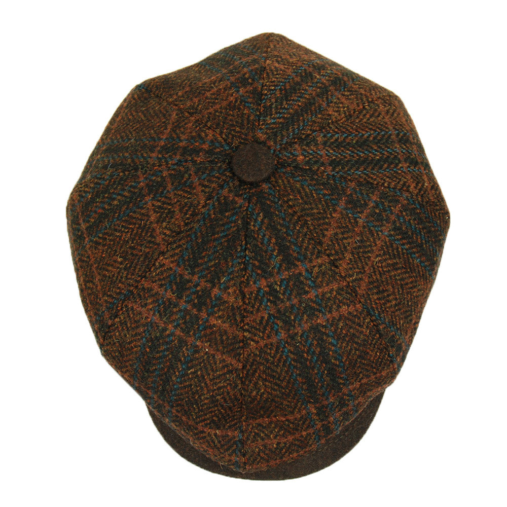 Tummanruskea ruudullinen flat cap ⎪ Bojua