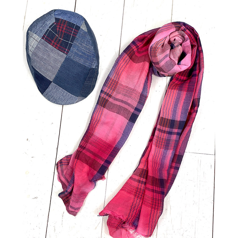 Indico Fashion. Scarf. Pink. Made in Italy.