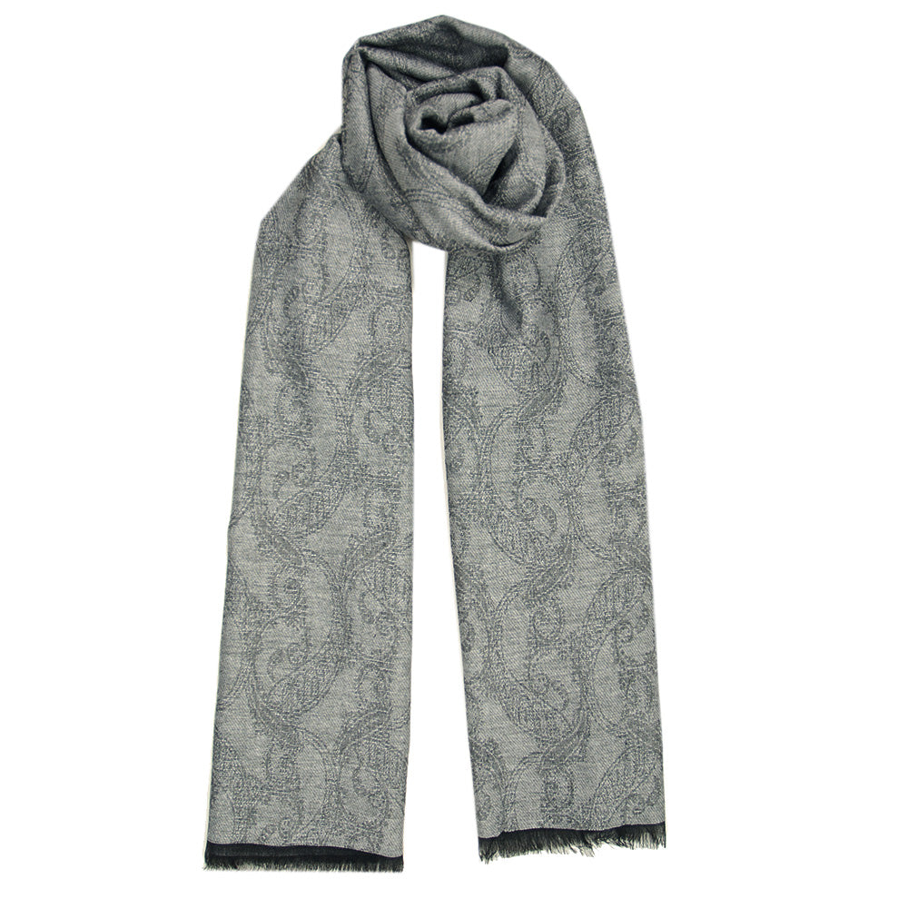 Harmaa paisley- kuvio kaulahuivi ⎪ Bojua
