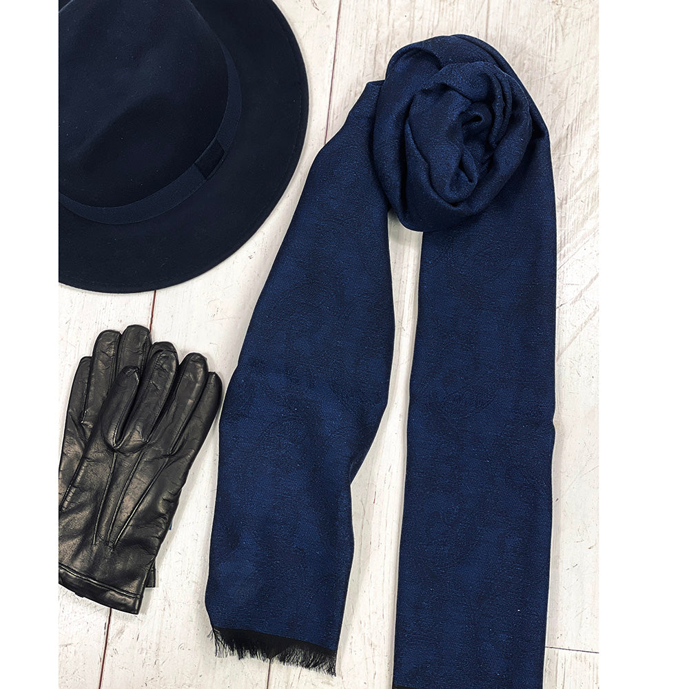 Dunkelblauer Paisley- Muster Schal ⎪ Bojua