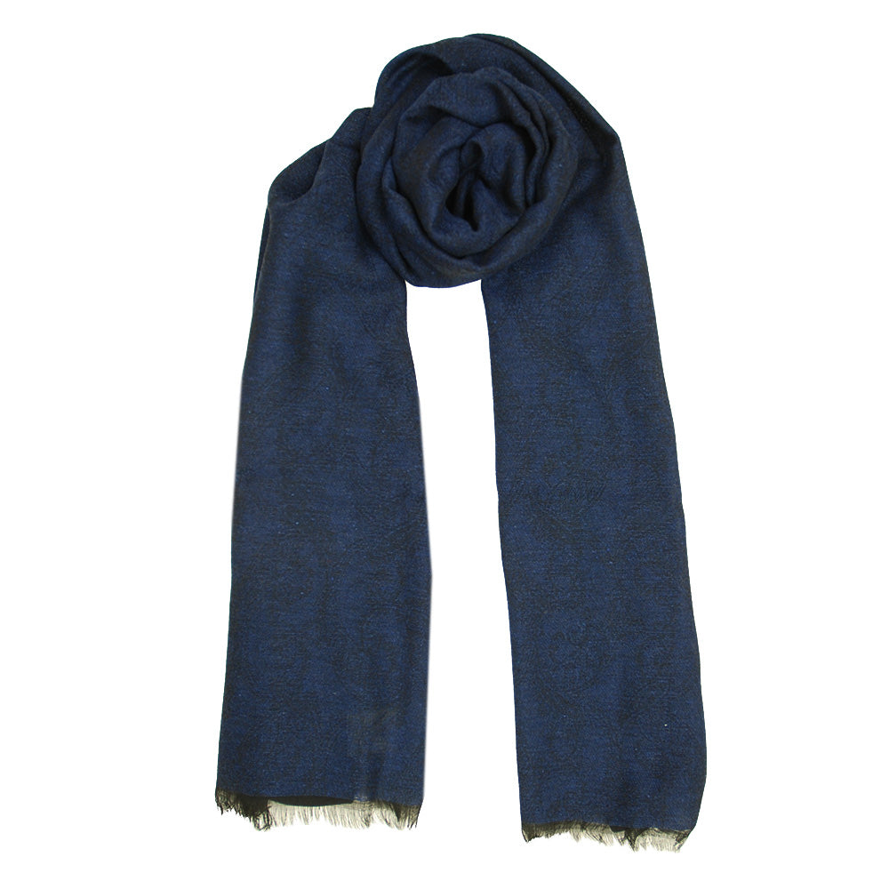 Dunkelblauer Paisley- Muster Schal ⎪ Bojua