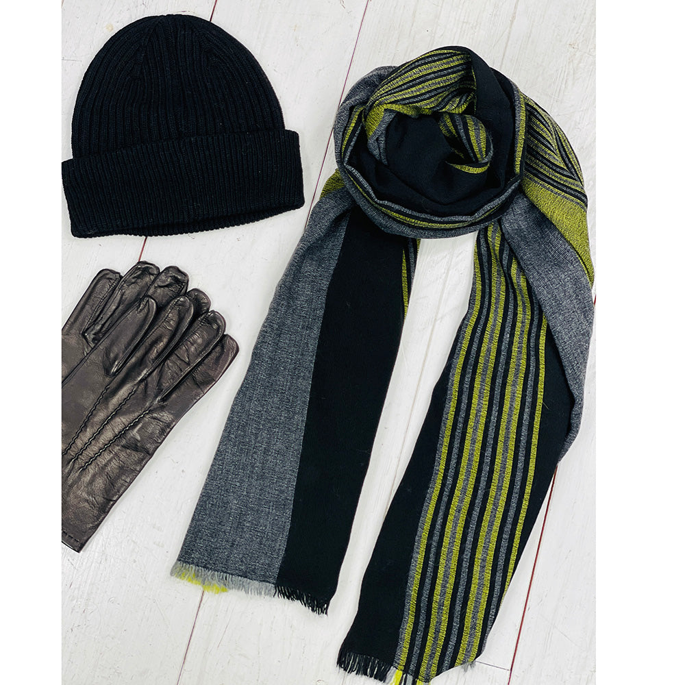 Brown / Gray checkered scarf ⎪ Bojua