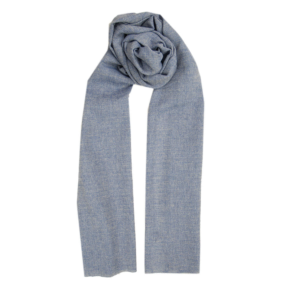 Blue herringbone pattern scarf ⎪ Bojua