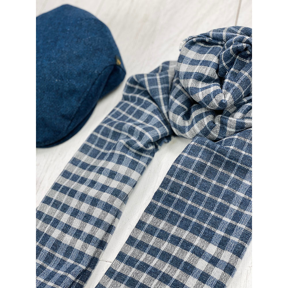 Blue / Brown patterned scarf⎪ Bojua