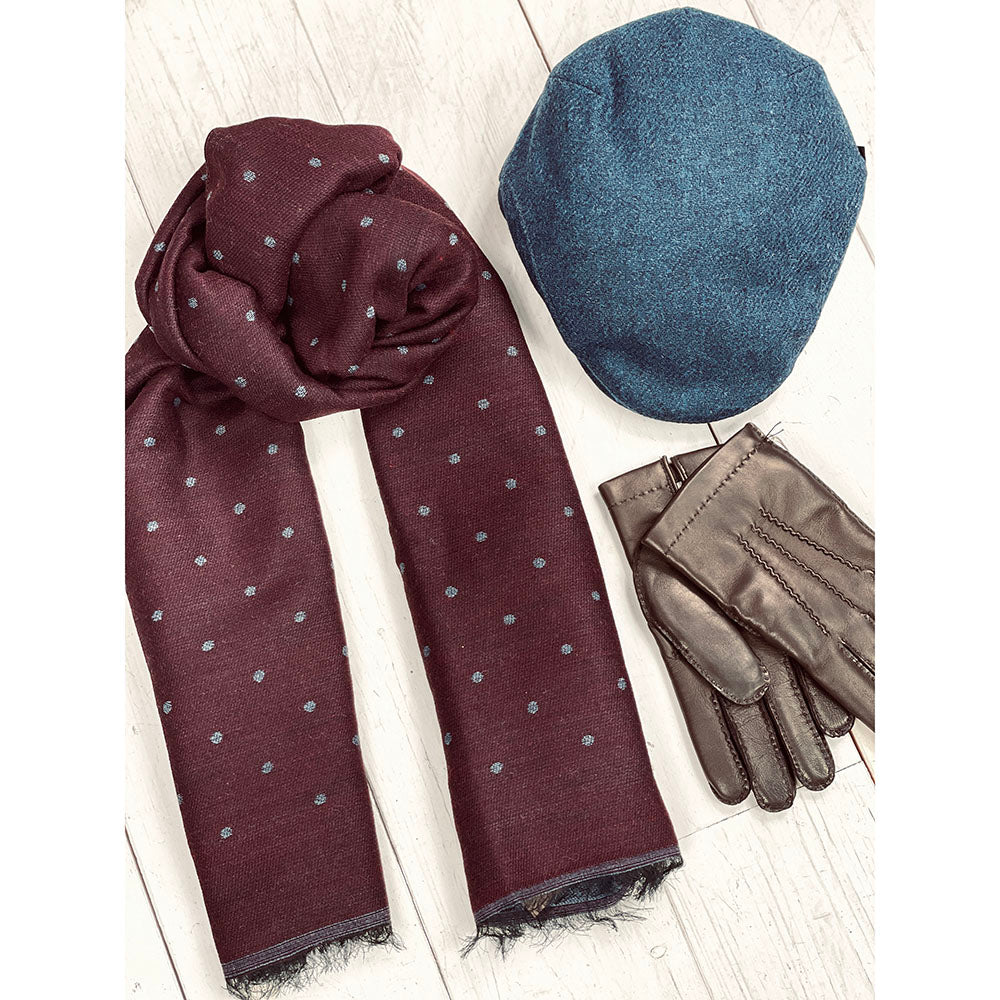Burgundy / Light Blue scarf⎪ Bojua
