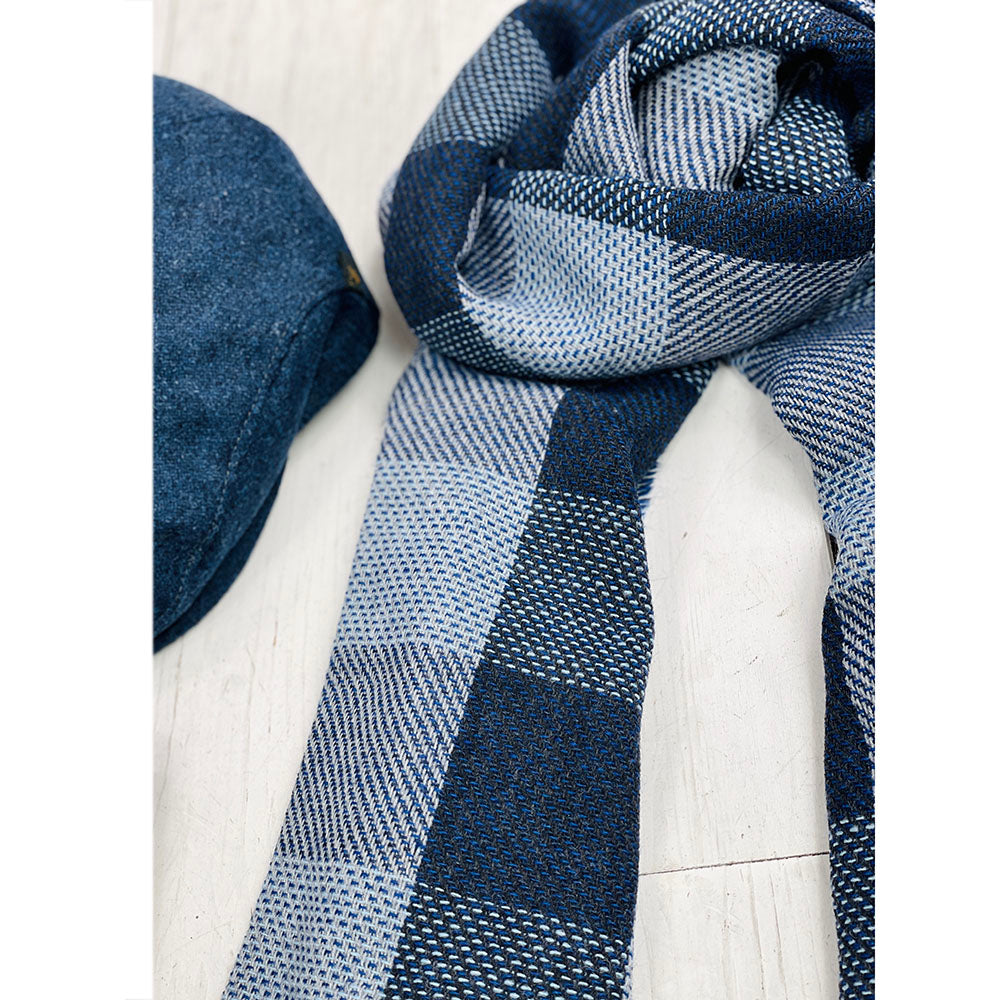 Dark Blue / Light Blue Checkered Scarf ⎪ Bojua