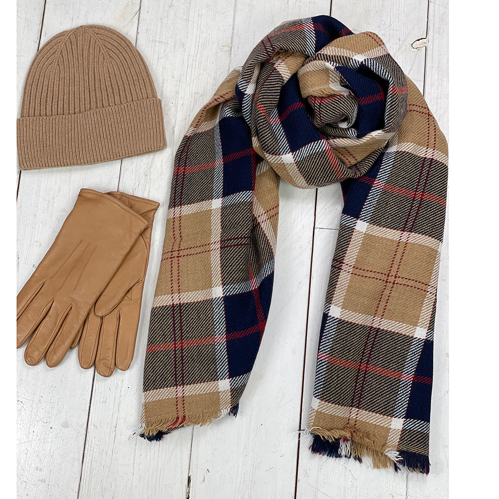 Ruskea ruudullinen kaulahuivi⎪Bojua