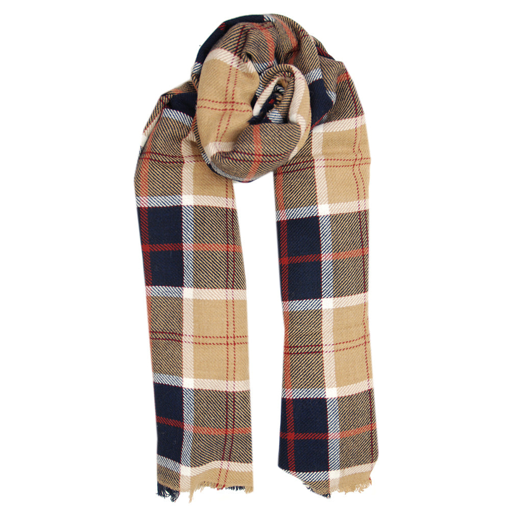 Ruskea ruudullinen kaulahuivi⎪Bojua