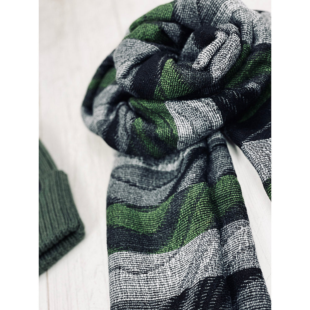 Vihreä / Harmaa kuviollinen kaulahuivi⎪ Bojua