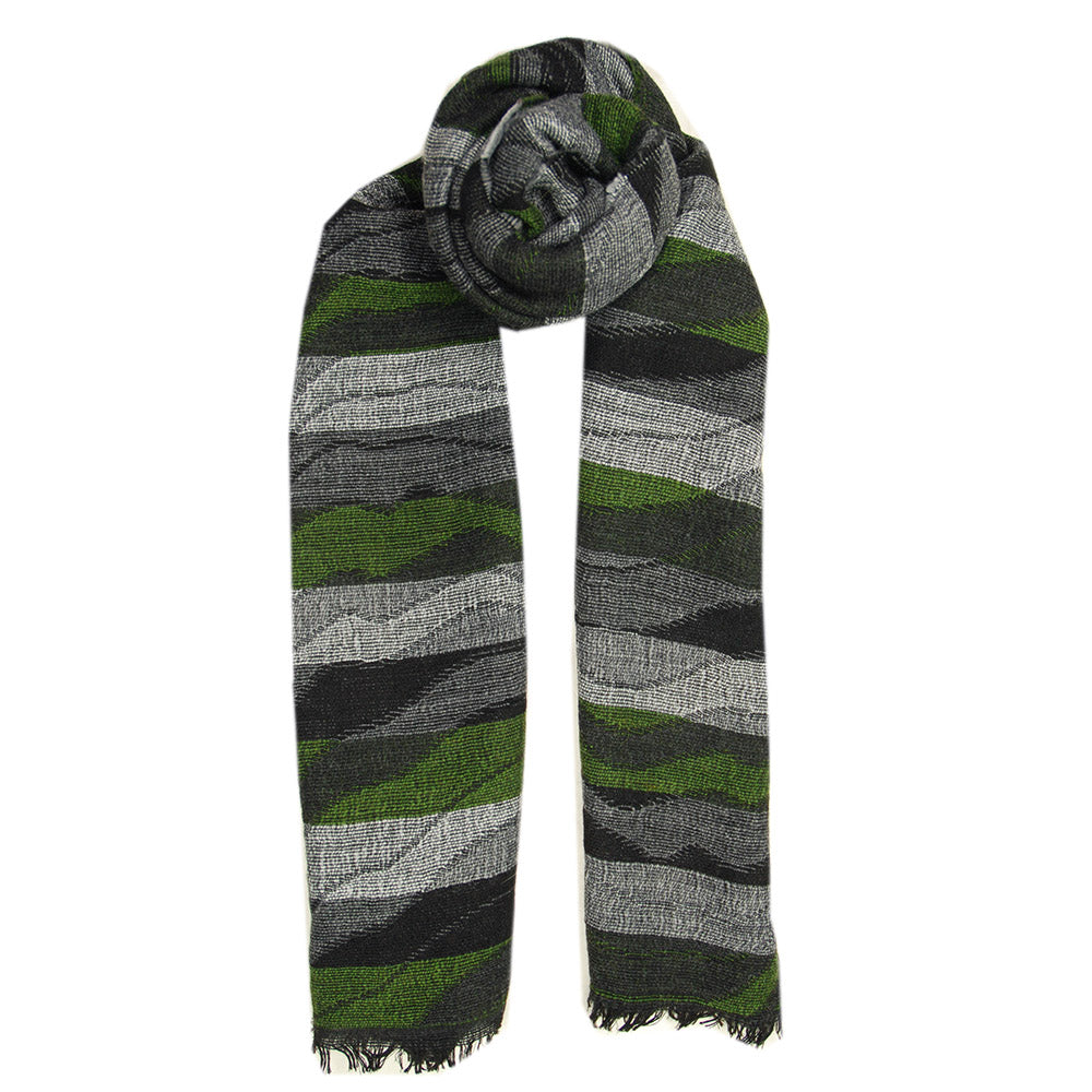 Vihreä / Harmaa kuviollinen kaulahuivi⎪ Bojua