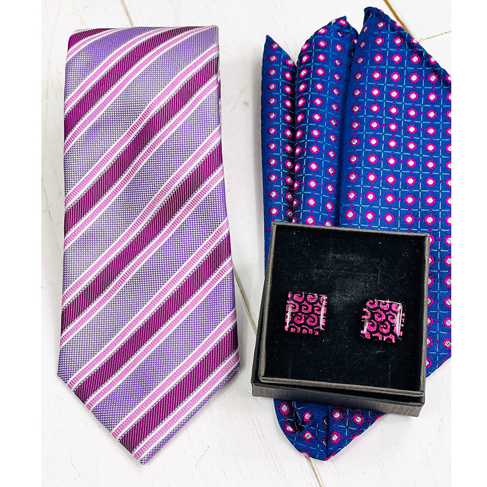 Violetti raidallinen solmio ⎪ Bojua