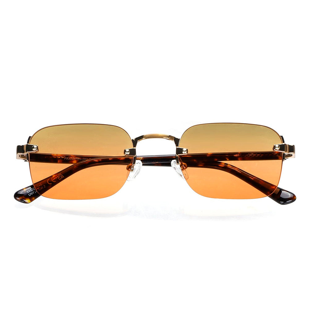 Goldene / Braune Sonnenbrille mit orangefarbenen Gläsern ⎪ Frank ⎪ JohNocera