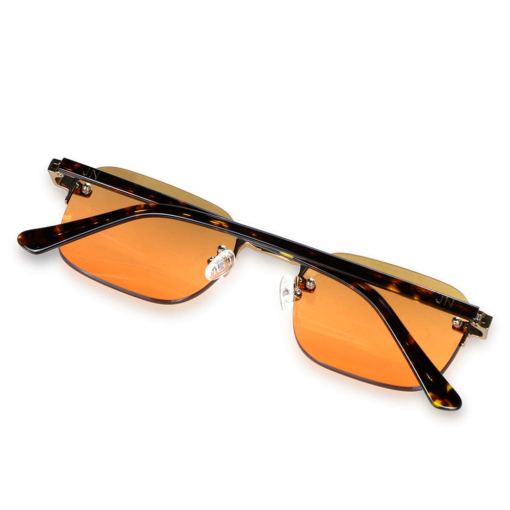 Goldene / Braune Sonnenbrille mit orangefarbenen Gläsern ⎪ Frank ⎪ JohNocera