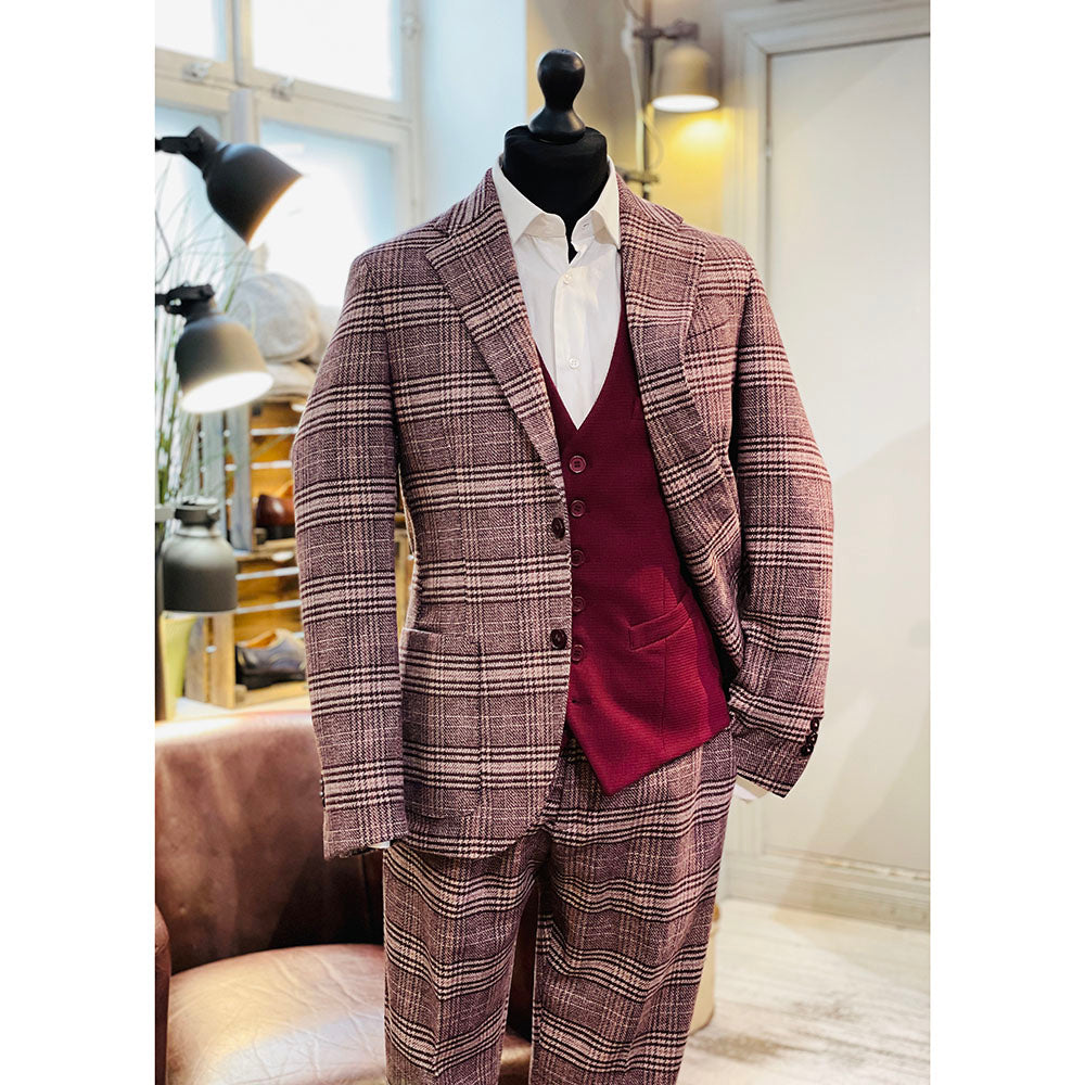 Burgundy checkered blazer ⎪ Brindisi ⎪ Marselo