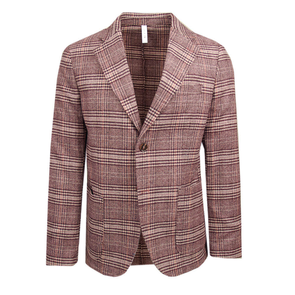 Burgunderfarbener karierter Blazer ⎪ Brindisi ⎪ Marselo